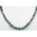 Women's Necklace 925 Sterling Silver beads green malachite stones P 404